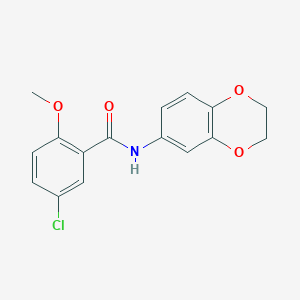 molecular formula C16H14ClNO4 B5625906 5-chloro-N-(2,3-dihydro-1,4-benzodioxin-6-yl)-2-methoxybenzamide 