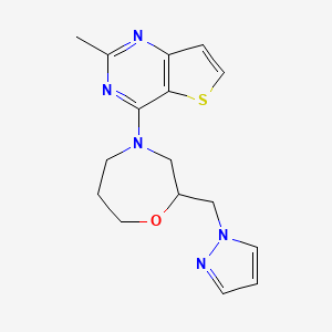 2-methyl-4-[2-(1H-pyrazol-1-ylmethyl)-1,4-oxazepan-4-yl]thieno[3,2-d]pyrimidine