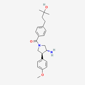 molecular formula C23H30N2O3 B5625914 4-(4-{[(3R*,4S*)-3-amino-4-(4-methoxyphenyl)pyrrolidin-1-yl]carbonyl}phenyl)-2-methylbutan-2-ol 