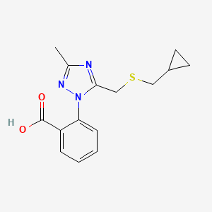 molecular formula C15H17N3O2S B5625965 2-(5-{[(cyclopropylmethyl)thio]methyl}-3-methyl-1H-1,2,4-triazol-1-yl)benzoic acid 