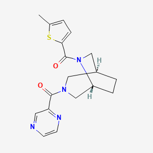 molecular formula C18H20N4O2S B5626017 (1S*,5R*)-6-[(5-methyl-2-thienyl)carbonyl]-3-(2-pyrazinylcarbonyl)-3,6-diazabicyclo[3.2.2]nonane 