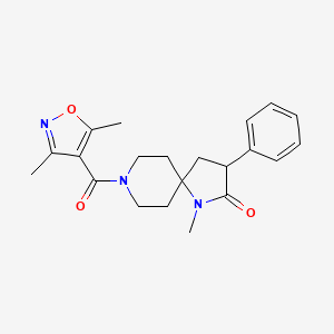 molecular formula C21H25N3O3 B5626023 8-[(3,5-dimethyl-4-isoxazolyl)carbonyl]-1-methyl-3-phenyl-1,8-diazaspiro[4.5]decan-2-one 