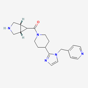 molecular formula C20H25N5O B5626040 rel-(1R,5S,6r)-6-({4-[1-(4-pyridinylmethyl)-1H-imidazol-2-yl]-1-piperidinyl}carbonyl)-3-azabicyclo[3.1.0]hexane dihydrochloride 
