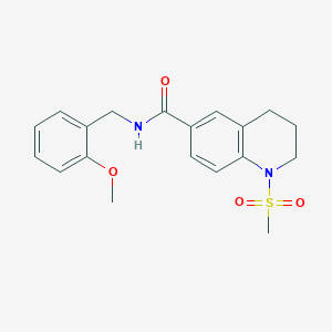 molecular formula C19H22N2O4S B5626051 N-(2-methoxybenzyl)-1-(methylsulfonyl)-1,2,3,4-tetrahydro-6-quinolinecarboxamide 
