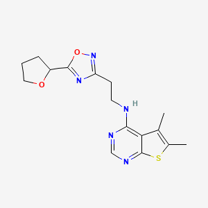 5,6-dimethyl-N-{2-[5-(tetrahydrofuran-2-yl)-1,2,4-oxadiazol-3-yl]ethyl}thieno[2,3-d]pyrimidin-4-amine