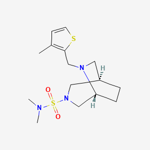 molecular formula C15H25N3O2S2 B5626085 (1R*,5R*)-N,N-dimethyl-6-[(3-methyl-2-thienyl)methyl]-3,6-diazabicyclo[3.2.2]nonane-3-sulfonamide 