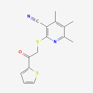 4,5,6-trimethyl-2-{[2-oxo-2-(2-thienyl)ethyl]thio}nicotinonitrile