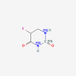 molecular formula C4H3FN2O2 B562614 5-Fluorodihydropyrimidine-2,4-dione-13C,15N2 CAS No. 1189423-58-2