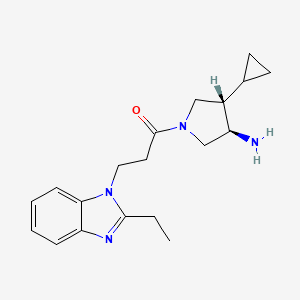 molecular formula C19H26N4O B5626164 (3R*,4S*)-4-cyclopropyl-1-[3-(2-ethyl-1H-benzimidazol-1-yl)propanoyl]pyrrolidin-3-amine 