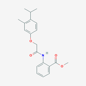 molecular formula C20H23NO4 B5626170 methyl 2-{[(4-isopropyl-3-methylphenoxy)acetyl]amino}benzoate 