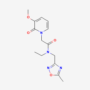 N-ethyl-2-(3-methoxy-2-oxopyridin-1(2H)-yl)-N-[(5-methyl-1,2,4-oxadiazol-3-yl)methyl]acetamide