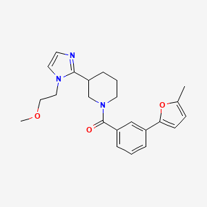 molecular formula C23H27N3O3 B5626199 3-[1-(2-methoxyethyl)-1H-imidazol-2-yl]-1-[3-(5-methyl-2-furyl)benzoyl]piperidine 