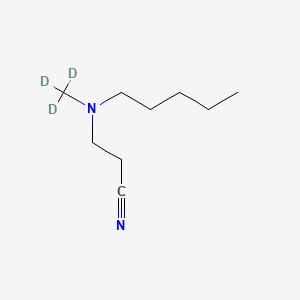 molecular formula C9H18N2 B562620 3-(N-Methyl-N-pentyl-amino)-propionitrile-d3 CAS No. 1185103-36-9
