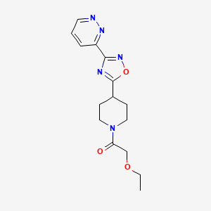 molecular formula C15H19N5O3 B5626232 3-{5-[1-(ethoxyacetyl)-4-piperidinyl]-1,2,4-oxadiazol-3-yl}pyridazine 