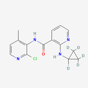 molecular formula C15H15ClN4O B562625 N-(2-Chloro-4-methyl-3-pyridinyl)-2-(cyclopropyl-d5-amino)-3-pyridine-carboxamide CAS No. 1184978-88-8