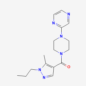 molecular formula C16H22N6O B5626257 2-{4-[(5-methyl-1-propyl-1H-pyrazol-4-yl)carbonyl]-1-piperazinyl}pyrazine 