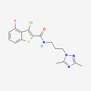 molecular formula C16H16ClFN4OS B5626265 3-chloro-N-[3-(3,5-dimethyl-1H-1,2,4-triazol-1-yl)propyl]-4-fluoro-1-benzothiophene-2-carboxamide 