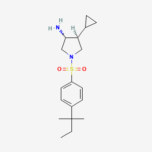 molecular formula C18H28N2O2S B5626277 (3R*,4S*)-4-cyclopropyl-1-{[4-(1,1-dimethylpropyl)phenyl]sulfonyl}pyrrolidin-3-amine 