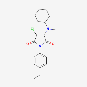 molecular formula C19H23ClN2O2 B5626340 3-chloro-4-[cyclohexyl(methyl)amino]-1-(4-ethylphenyl)-1H-pyrrole-2,5-dione 