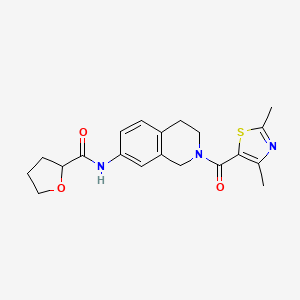 molecular formula C20H23N3O3S B5626362 N-{2-[(2,4-dimethyl-1,3-thiazol-5-yl)carbonyl]-1,2,3,4-tetrahydroisoquinolin-7-yl}tetrahydrofuran-2-carboxamide 