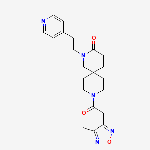 molecular formula C21H27N5O3 B5626389 9-[(4-methyl-1,2,5-oxadiazol-3-yl)acetyl]-2-(2-pyridin-4-ylethyl)-2,9-diazaspiro[5.5]undecan-3-one 