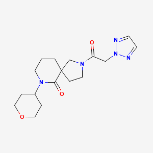 molecular formula C17H25N5O3 B5626393 7-(tetrahydro-2H-pyran-4-yl)-2-(2H-1,2,3-triazol-2-ylacetyl)-2,7-diazaspiro[4.5]decan-6-one 