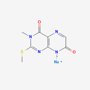 molecular formula C8H7N4NaO2S B562640 3-Methyl-2-methylthio-4,7(3H,8H)-pteridinedione, Sodium Salt CAS No. 199789-54-3