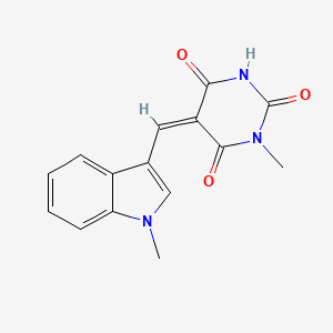 molecular formula C15H13N3O3 B5626438 1-methyl-5-[(1-methyl-1H-indol-3-yl)methylene]-2,4,6(1H,3H,5H)-pyrimidinetrione 