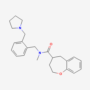 molecular formula C24H30N2O2 B5626448 N-methyl-N-[2-(pyrrolidin-1-ylmethyl)benzyl]-2,3,4,5-tetrahydro-1-benzoxepine-4-carboxamide 