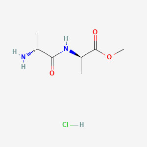 molecular formula C7H15ClN2O3 B562645 (R)-甲基 2-((R)-2-氨基丙酰胺基)丙酸盐酸盐 CAS No. 105328-90-3