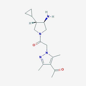 1-(1-{2-[(3R*,4S*)-3-amino-4-cyclopropylpyrrolidin-1-yl]-2-oxoethyl}-3,5-dimethyl-1H-pyrazol-4-yl)ethanone