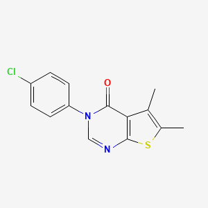 molecular formula C14H11ClN2OS B5626463 3-(4-chlorophenyl)-5,6-dimethylthieno[2,3-d]pyrimidin-4(3H)-one 