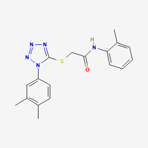 2-{[1-(3,4-dimethylphenyl)-1H-tetrazol-5-yl]thio}-N-(2-methylphenyl)acetamide