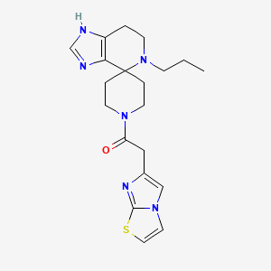 molecular formula C20H26N6OS B5626524 1'-(imidazo[2,1-b][1,3]thiazol-6-ylacetyl)-5-propyl-1,5,6,7-tetrahydrospiro[imidazo[4,5-c]pyridine-4,4'-piperidine] 