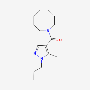 molecular formula C15H25N3O B5626543 1-[(5-methyl-1-propyl-1H-pyrazol-4-yl)carbonyl]azocane 