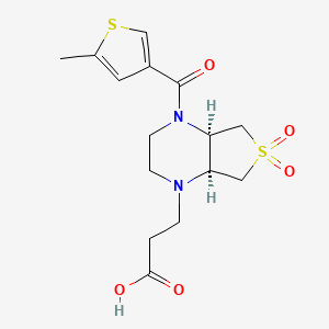 3-[(4aR*,7aS*)-4-[(5-methyl-3-thienyl)carbonyl]-6,6-dioxidohexahydrothieno[3,4-b]pyrazin-1(2H)-yl]propanoic acid