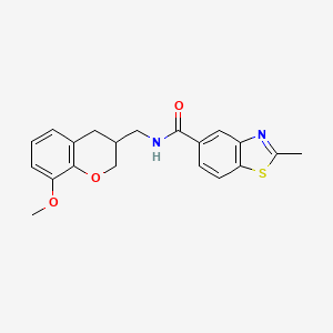 molecular formula C20H20N2O3S B5626570 N-[(8-methoxy-3,4-dihydro-2H-chromen-3-yl)methyl]-2-methyl-1,3-benzothiazole-5-carboxamide 