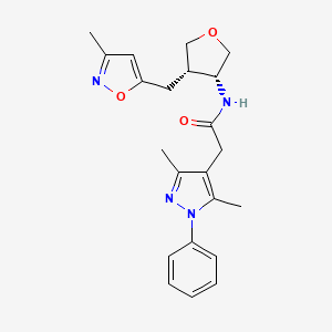 2-(3,5-dimethyl-1-phenyl-1H-pyrazol-4-yl)-N-{(3R*,4S*)-4-[(3-methylisoxazol-5-yl)methyl]tetrahydrofuran-3-yl}acetamide