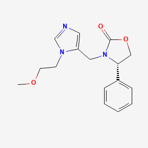 molecular formula C16H19N3O3 B5626617 (4S)-3-{[1-(2-methoxyethyl)-1H-imidazol-5-yl]methyl}-4-phenyl-1,3-oxazolidin-2-one 