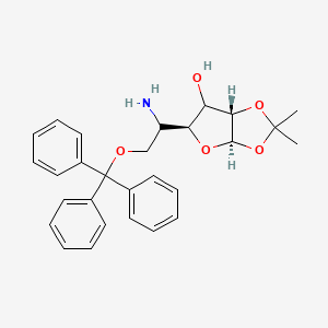 molecular formula C28H31NO5 B562663 5-Amino-5-deoxy-1,2-O-isopropylidene-6-O-trityl-alpha-D-galactofuranose CAS No. 109681-00-7