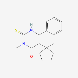 molecular formula C17H18N2OS B5626656 3-methyl-2-thioxo-2,3-dihydro-1H-spiro[benzo[h]quinazoline-5,1'-cyclopentan]-4(6H)-one 