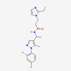 N-{1-[1-(2,4-difluorophenyl)-5-methyl-1H-pyrazol-4-yl]ethyl}-3-(2-ethyl-1H-imidazol-1-yl)propanamide