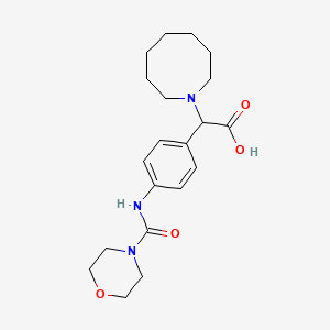 molecular formula C20H29N3O4 B5626680 azocan-1-yl{4-[(morpholin-4-ylcarbonyl)amino]phenyl}acetic acid 