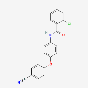 molecular formula C20H13ClN2O2 B5626686 2-chloro-N-[4-(4-cyanophenoxy)phenyl]benzamide 