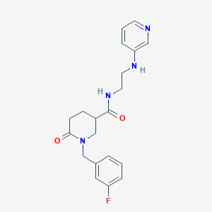 molecular formula C20H23FN4O2 B5626742 1-(3-fluorobenzyl)-6-oxo-N-[2-(3-pyridinylamino)ethyl]-3-piperidinecarboxamide 