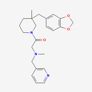 molecular formula C23H29N3O3 B5626775 2-[3-(1,3-benzodioxol-5-ylmethyl)-3-methylpiperidin-1-yl]-N-methyl-2-oxo-N-(pyridin-3-ylmethyl)ethanamine 