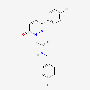molecular formula C19H15ClFN3O2 B5626792 2-[3-(4-chlorophenyl)-6-oxo-1(6H)-pyridazinyl]-N-(4-fluorobenzyl)acetamide 