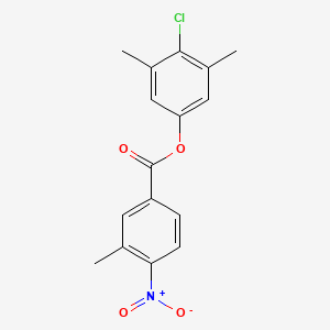 molecular formula C16H14ClNO4 B5626794 4-chloro-3,5-dimethylphenyl 3-methyl-4-nitrobenzoate 