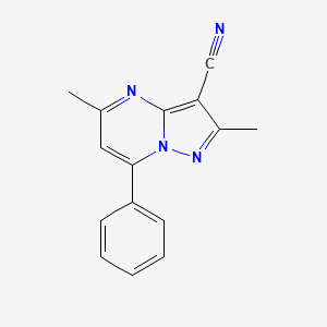 molecular formula C15H12N4 B5626804 2,5-dimethyl-7-phenylpyrazolo[1,5-a]pyrimidine-3-carbonitrile 
