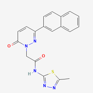 molecular formula C19H15N5O2S B5626810 N-(5-methyl-1,3,4-thiadiazol-2-yl)-2-[3-(2-naphthyl)-6-oxo-1(6H)-pyridazinyl]acetamide 